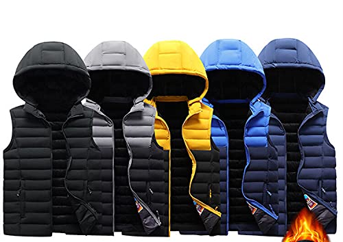 Qichenx Gilet con Cappuccio Staccabile Smanicato