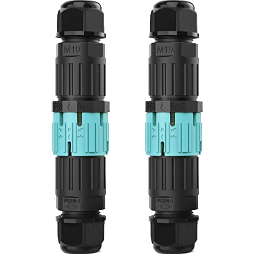 2pcs 2Pin Connecteur de câble autobloquant IP68 Boîte de jonction électrique étanche, M19 Aviation Plug Wire Range 3.5-6.5mm, Connecteur électrique à déconnexion rapide pour l'extérieur souterrain Cover
