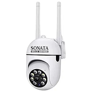 SONATA GOLD Full HD Wi-fi Wireless IP CCTV Security Camera Light Vision, Night Vision Remote Indoor 1080p V380 Pro App 360 Degree Watch Live Streaming Mini Dome PTZ Cameras