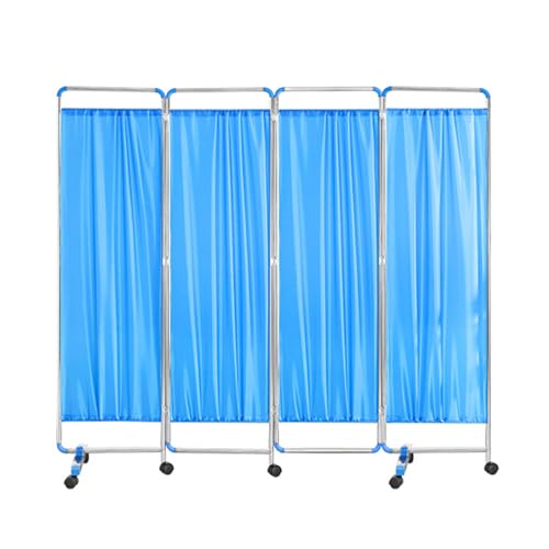 4 Panel Foldable Medical Privacy Screen, 6ft High Room Divider Space Saving Temporary Wall Divider for Clinic Ward Examination Hospital