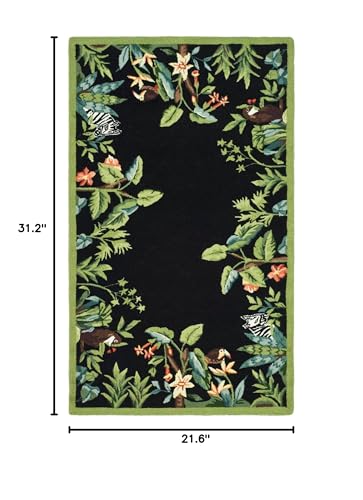 Tapete Decorativo Safavieh Chelsea 76x51 cm Negro Verde miniatura 2