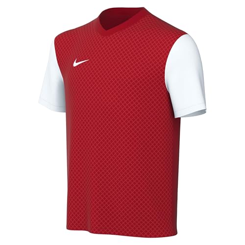 NIKE DH8389-657 Y NK DF Tiempo PREM II JSY SS T-Shirt Unisex University RED/White/White Size M