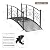 Kinsunny 6 Ft Garden Bridge - Metal Footbridge for Outdoors, Safety Side Rails with Fashionable Patterns, Decorative Garden Arch Walkway for Stream, Creek, Pond, Black