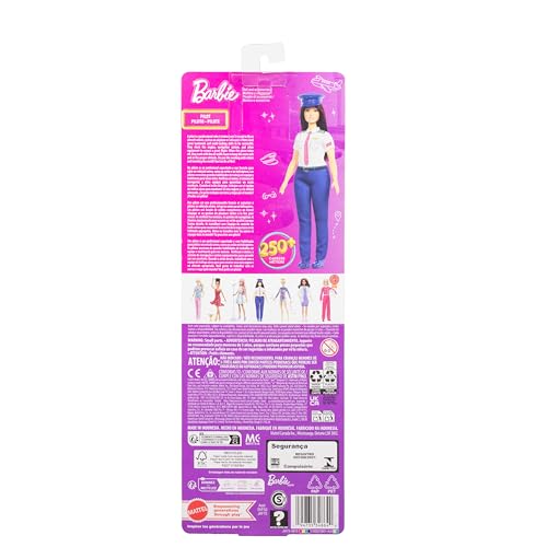 Image of Barbie Careers Pilot Fashion Doll Wearing Removable Look with Flight Uniform & Shoes, Plus Hat Accessory | Fashion Doll Wearing Removable Flight Uniform & Hat Accessory, Ages 3+