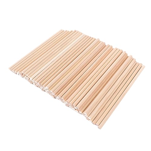 Sewroro 100pcs Wooden Craft Sticks Durable Round Dowel Rods for DIY Woodworking Building Model Making Craft Accessory for Hobbyists and