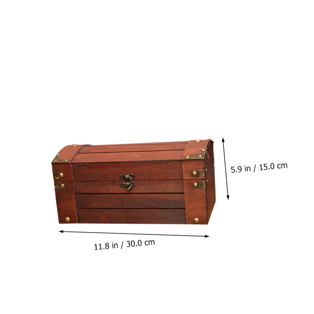 TOYANDONA Vintage Holzkiste mit Schloss als Dekorative Schmuckaufbewahrung und Fotorequisite für Elegante Aufbewahrung in Braun