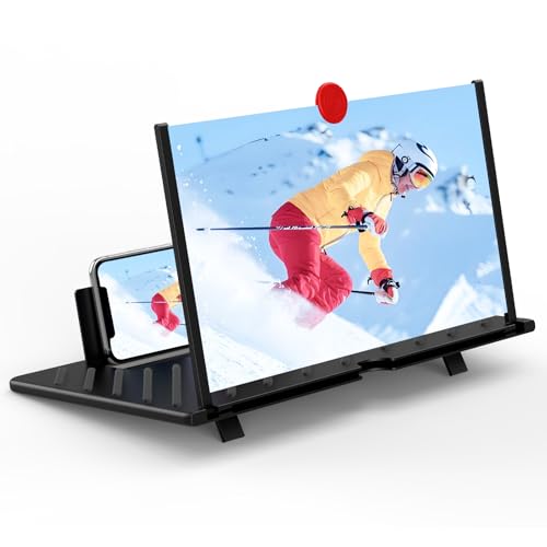 Image of 20" Screen Magnifier,3D HD Mobile Phone Magnifier Projector Screen Enlarger for Movies, Videos, and Gaming,Foldable Cell Phone Stand with Screen Amplifier,Supports All Smartphones(Black 20Inch)