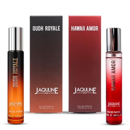 JAQULINE USA Island & Royal Collection | Mini Pocket Long Lasting Perfume Combo | Gift Set | For Men Women - 15ml x 2