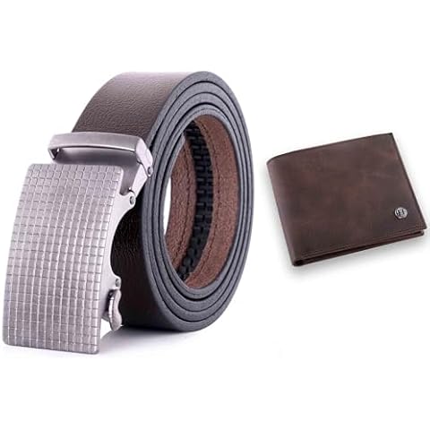 TRUSADOR Ferrara Ratchet Belt and Savona Bifold Men Wallet Brown Bundle Cover