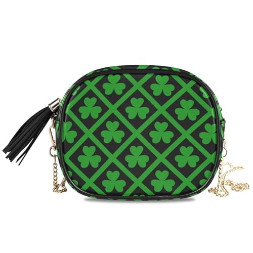 Petit sac en polyuréthane motif damier et pompon élégant