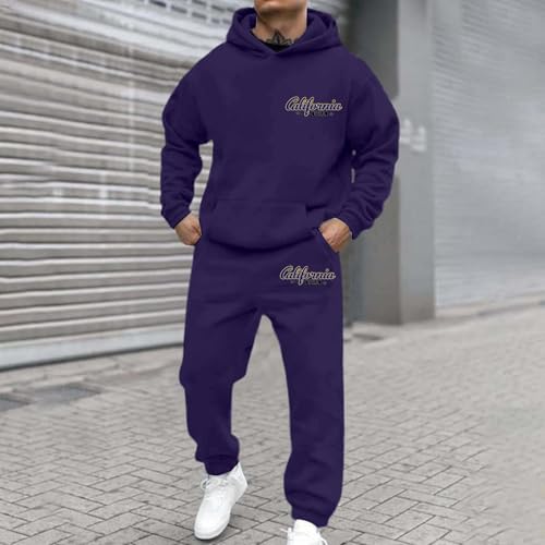 Ensemble homme costume décontracté violet foncé imprimé moderne