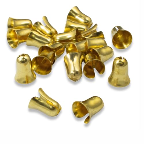 Image of Generic 20 Brass Bell Pendants - for Size #6 Ball Chain Pull - End Connectors, Silver, 1100-A10378