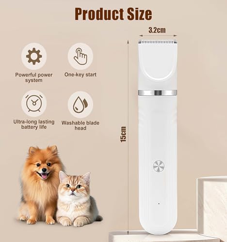 Flintronic Cortapelos para Mascotas, Recortadora Profesional, Cortapelos y Ccortauñas Recargable, Cortapelos Perros Gatos, Afeitadora eléctrica para Perros Gatos Patas Orejas Ojos Cara - imagen 2