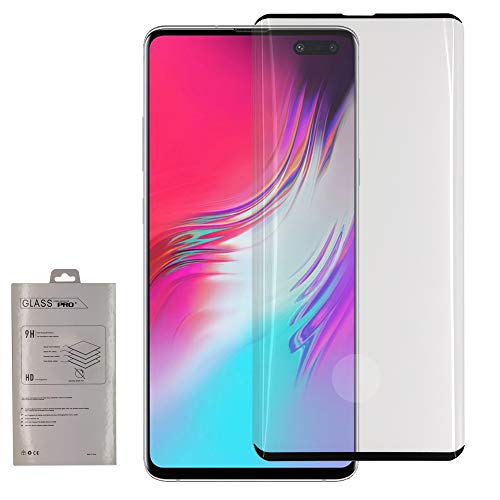 Eaglecell - Compatible With Samsung Galaxy S10 5G (6.7") Sm-G977 - Curved Edge Tempered Glass Screen Protector - Black Frame #TOP1