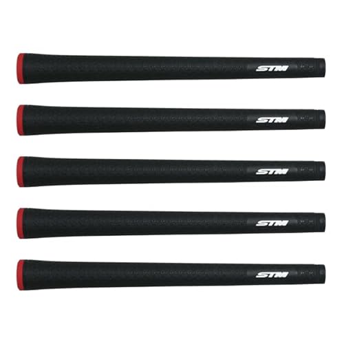 【5本セット】 STM(エスティーエム) グリップ M-2 M60 バックライン無し 50g±1g 正規品 (BLACK/RED)