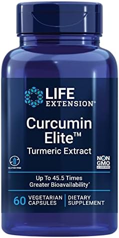 Life Extension Curcumin Elite Turmeric Extract – 270 x Better Absorption - For Joint Brain and Heart Health - Inflammation Management Supplement – Non-GMO - 60 Vegetarian Capsules