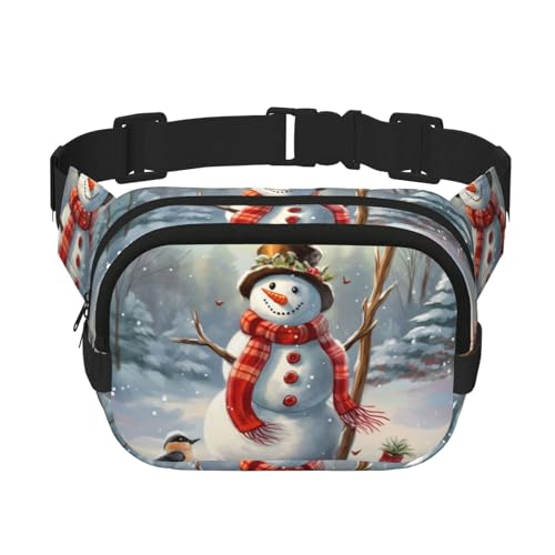 Sac banane de Noël motif bonhomme de neige cadeau homme femme
