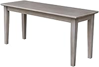 Vista 12 de International Concepts - Banco estilo coctelera, 39 pulgadas de ancho, madera de parawood maciza, sin terminar