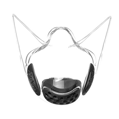 Set of 2 Clear Face Mask Protective Transparent_Face_Mask, Clear Protective Combine Plastic Reusable Clear Face Bandanas, Visible Expression, for Adults