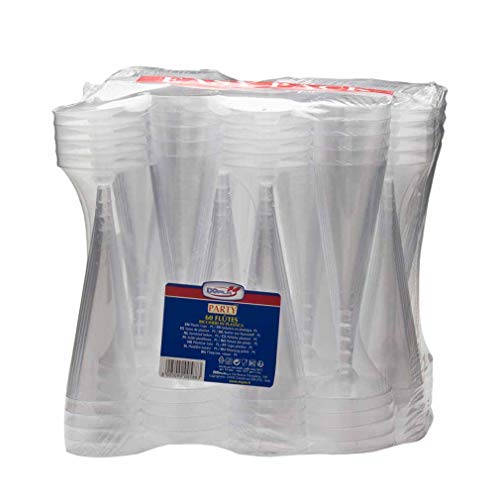 Dopla - Calici Plastica monouso - calici plastica per Spumante - Flute spumante plastica - 60pz