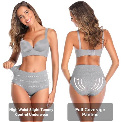 Annenmy High Waisted Womens Underwear Cotton Underwear Full Coverage Briefs Stretch Breathable Ladies Panties 5 Pack2