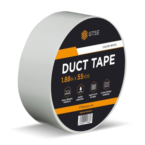GTSE White Duct Tape, 2 in x 55 yd (164 ft), Heavy Duty Waterproof Repair