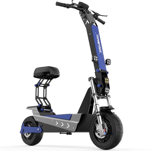 L7S 3000W Motor Escooter Adult, Max 40 MPH/45Miles, 60V 35Ah Large Battery, Full Suspension, Hydraulic Brakes, 11" Long Range Scooter Fast Escooter for Commuting & Adventure (Standard, Blue)