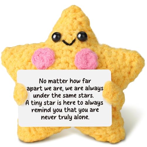 ZGGZHeim Muñeco Estrella de Ganchillo con Mensaje Positivo, Mini Muñeca Tejida Apoyo Emocional, Peluche Positivo para Amistad, Regalo de Ánimo para Mujeres, Amigos, Parejas,Regalo de Apoyo Emocional ZGGZHeim Muñeco Estrella de Ganchillo con Mensaje Positivo, Mini Muñeca Tejida Apoyo Emocional, Peluche Positivo para Amistad, Regalo de Ánimo para Mujeres, Amigos, Parejas,Regalo de Apoyo Emocional
