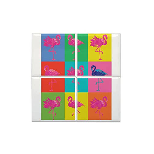 Mosaïque Flamants Roses Céramique : Dites Adieu aux Murs Ternes avec ce Lot Pop Art Moderne