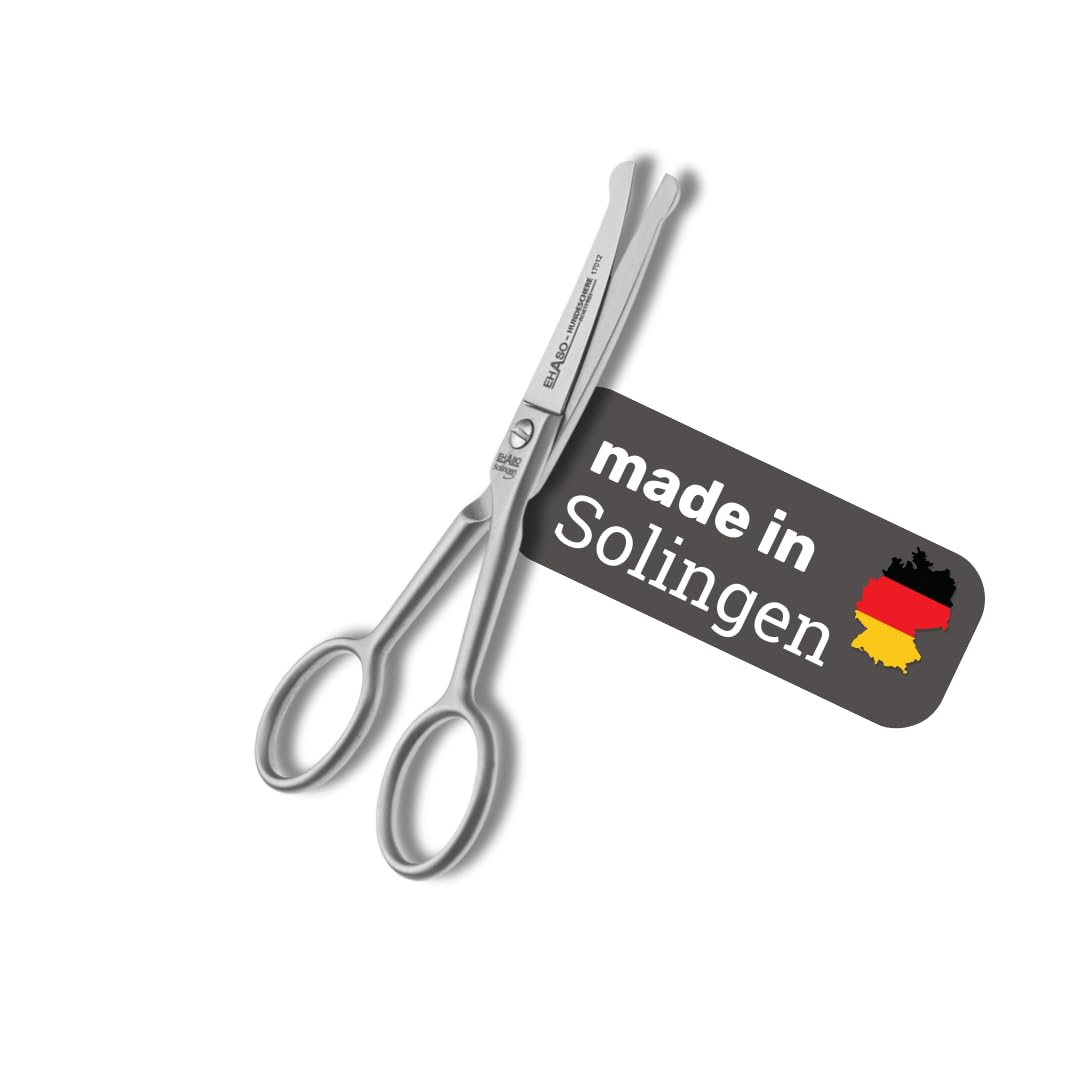 Premium Pfotenschere 12 cm gebogen für Hunde | Abgerundete Schere, Gebogene Schere, Klein und Präzis