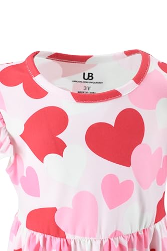 Image of Unique Baby Girls' Short Sleeve Everyday Printed Dresses for Kid and Toddler, Sizes 2T-12Y
