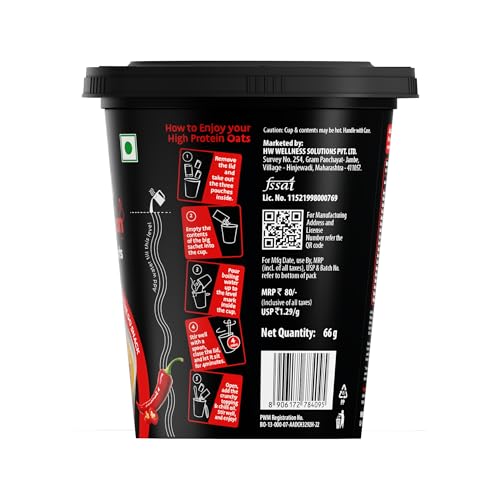Image of True Elements Spicy Korean Protein Oats 66g Pack of 3