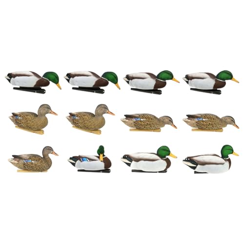 Avian-X Fully Flocked Topflight Mallard Duck Decoys, 12 Pack