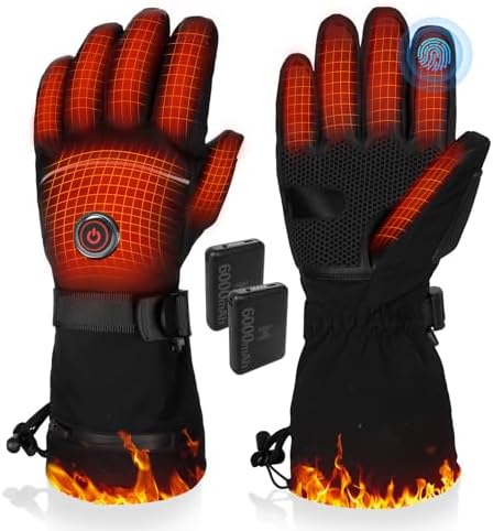 Heated Gloves, 5V 6000mAh Rechargeable Heated Gloves for Men Wome...