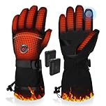 PEKWZIZ Heated Gloves, 5V 6000mAh Rechargeable Heated Gloves for Men Women, Waterproof & Upgrade Non-Slip Electric Heating Glove for Motorcycling, Hunting, Skiing, Outdoor Work