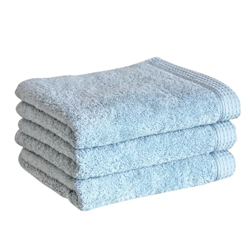 泉州タオル(Senshu towel) 「モアフラン」フェイスタオル 3枚 アッシュブルー 単色 無地 シンプル 泉州こだわりタオル 国産綿糸 国内製造 日用品