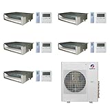 Gree 42,000 BTU Multi21+ Penta-Zone Concealed Duct Mini Split Air Conditioner Heat Pump 208/230V SEER 21 (9-9-9-9-9)