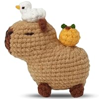 ZappelStift Beginners Crochet Starter Kit 1 Set Adorable Capybara Perfect for Novice Crafters, Ideal Creative DIY Gift for Craft Lovers, Step-by-Step Video Tutorials, Knitting Kit for Adult Kids