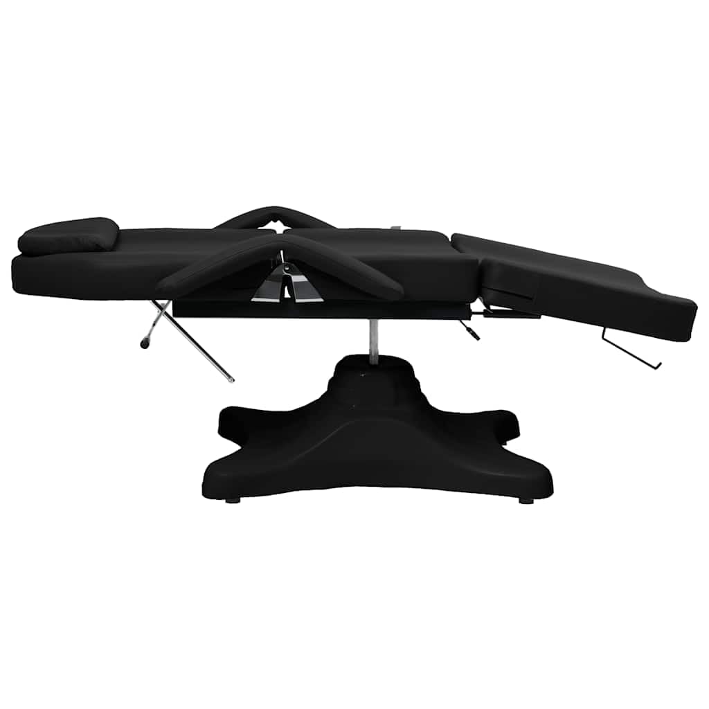 Massagetisch Schwarz 180 x 62 x 86,5 bis 118 cm, Therapieliege mit Gasfeder, Behandlungsliege drehbar 360 Grad, Kosmetikliege für Salon, Spa, Studio, Massage, Tattoo, 150 kg belastbar