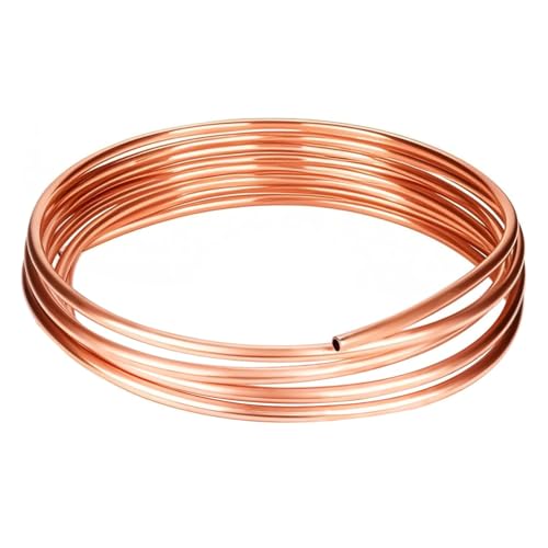 Uadme Kupferrohr OD 4mm x ID 3mm, 2M Kupferspirale, Kupferrohr Weich für Klimaanlage, Generatoren, Sammelschienen, Kabel, Schaltanlagen, Kühlschränke
