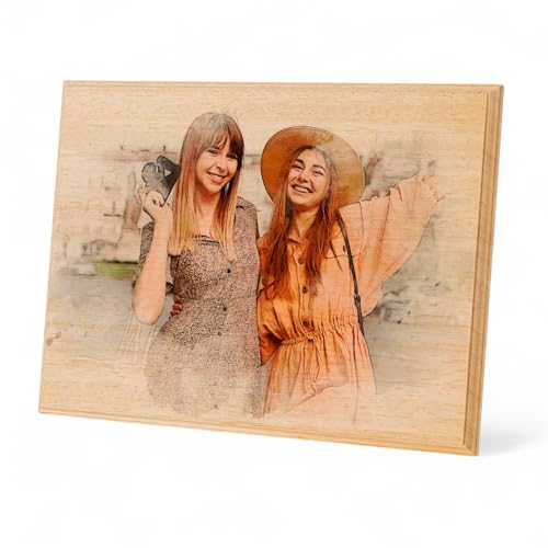 udelf Custom Photo on Wood, Engraved Photo on Wood with