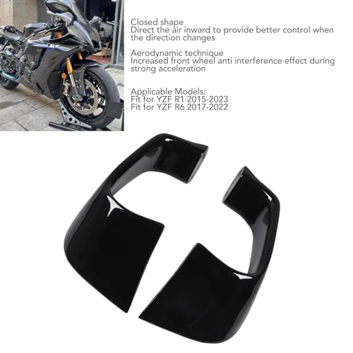 Spoiler à ailes fixes aérodynamique moto noir brillant pour carénage avant - 2