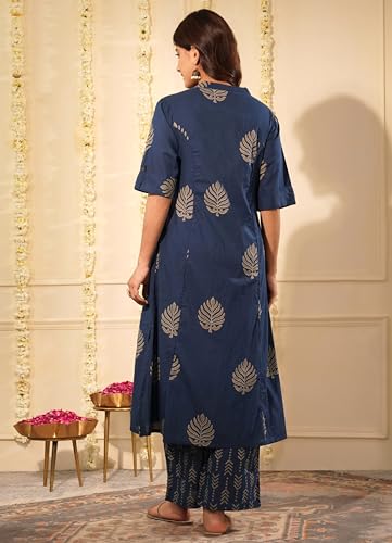 Image of rytras Women A-Line Kurta Set with Palazzo Pants