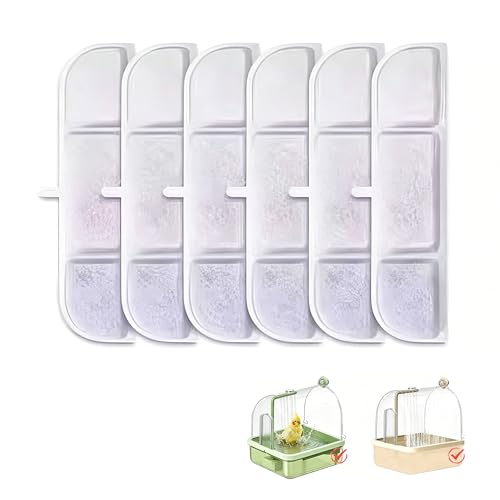 ESSGUO Bird Bath for Cage Filter Pad, Indoor Cockatiel Bathtub Shower Filter, Parrots Shower Accessories for Bird Bath Cage, Automatic Cleaning Supplies Shower Room Filter