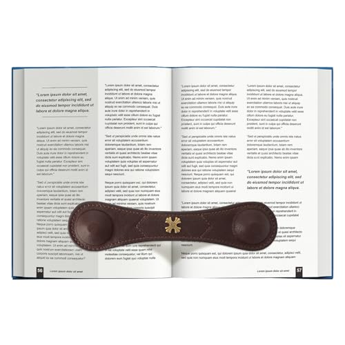 GELVTIC Book Weight Page Holder Heavy Genuine Leather Book Open Holder for Men Women Cookbook Weighted Bookmarks Gift for Writer Reader (02Bookmark Page Holder-Coffee)