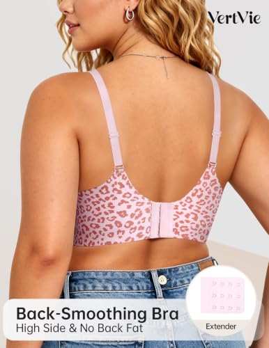 Image of Vertvie Jelly Bras for Women No Underwire Supportive | Seamless Wireless Bralette, Cool Breathable Mesh, Push Up Scalloped V-Neck, Full Coverage Tshirt Bra, Soft Comfortable