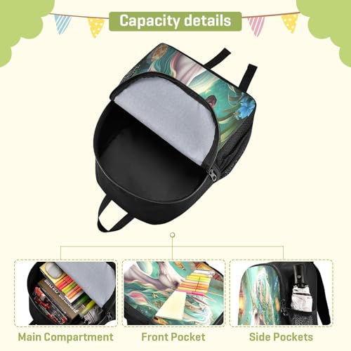 RunningBear Floral Unicorn Butterfly Teal Kids Backpack for Boys Girls Lightweight Nursery Travel Bag for School Travel4