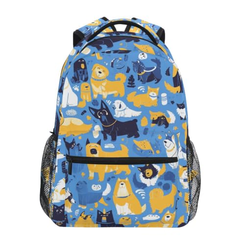 Sacs scolaires bleu chiots pour les cours et les sorties des filles
