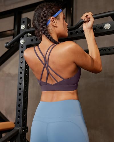 Image of RUNNING GIRL Sports Bras for Women,Strappy Crisscross Back Padded Low Impact Running Sports Bra with Removable Cups