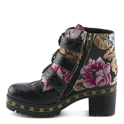 Spring Step L'Artiste Brazza Platform Booties | Bold Artistic Embroidered Leather Ankle Boots3